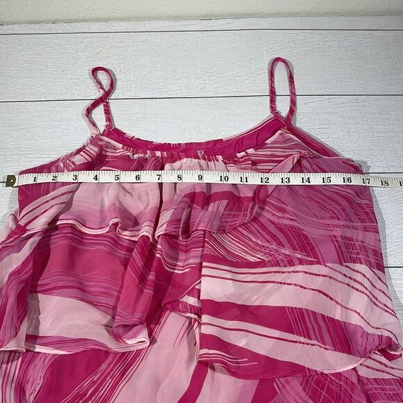 New York & Company Pink and White Spaghetti Strap Shirt Size Medium - Picture 3 of 7